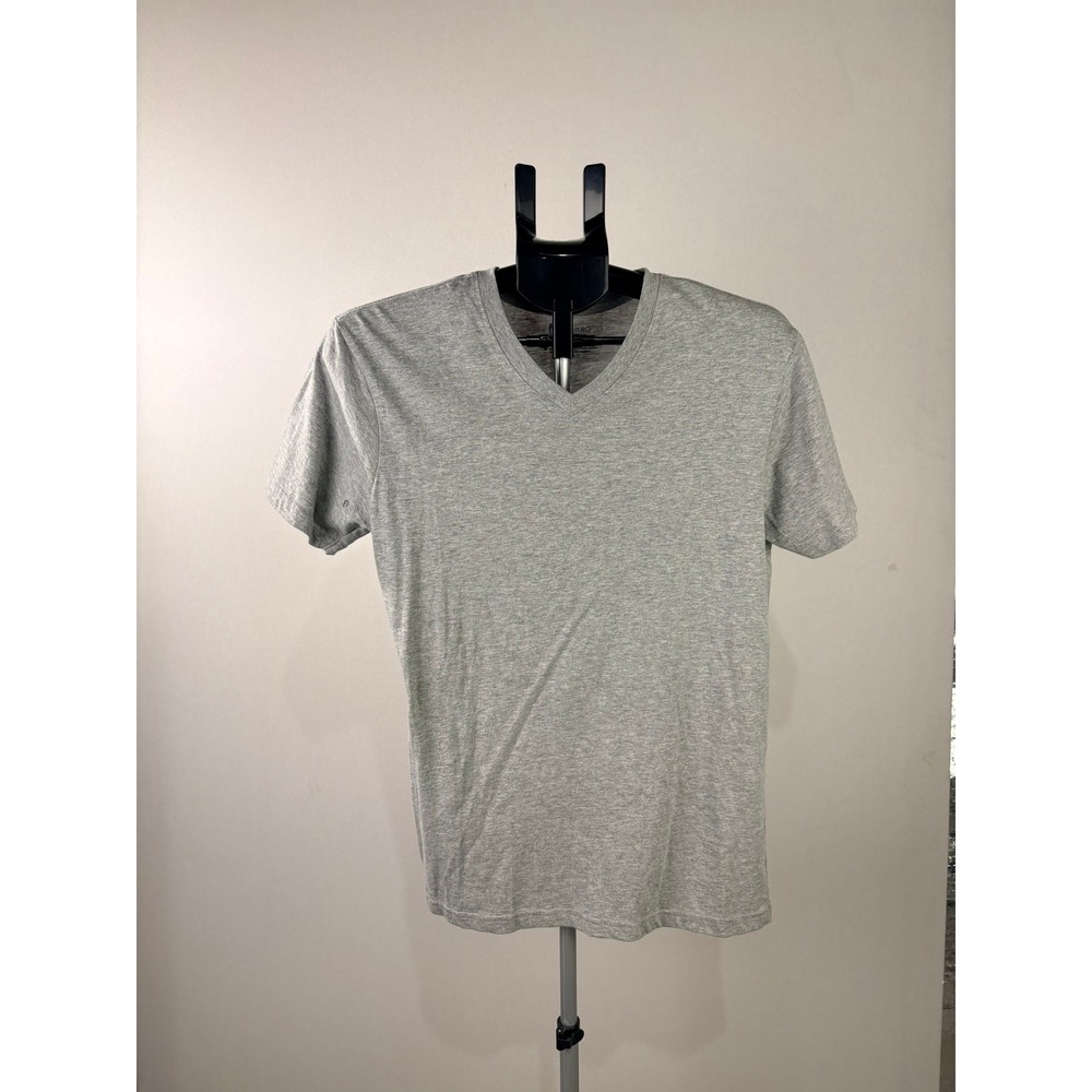 Sleephero Mens V-Neck T-Shirt Heather Gray Short Sleeve Cotton Blend Size S